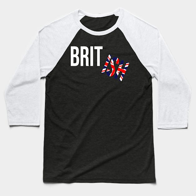 Funny British Flag. Union Jack Baseball T-Shirt by Jakavonis